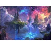 Enchanted Fantasy Realm with Floating Islands & Waterfalls 1000 Piece Wooden Jigsaw Puzzle for Adults, 29.5x19.7 Inch
