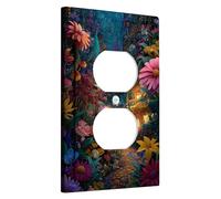 Enchanted Floral Light Switches/Exit Covers, Vibrant Spring Garden Wall Accents, Fairytale Style, Decorative Thermoplastic Wall Plates, Single Duplex Output