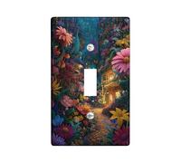 Enchanted Floral Switch Cover Plates, Spring Garden Wall Accents, Fairytale Style, Decorative Thermoplastic Wall Plates, Standard Size Single Rocker