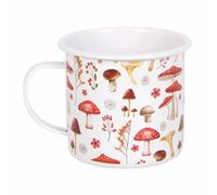 Serano Enamel Mug All-Over Mushroom Print - 500ml Lightweight, Handwash Only