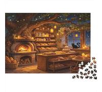 Enchanted Forest Bakery 1000 Piece Jigsaw Puzzle Jigsaw Puzzle for Adults Paper Puzzle Game Night Cozy Bakery Scene Family Relaxation Gift Home Decor 38x26cm/1000pcs
