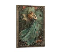 Enchanted Forest Canvas Art Vintage Girl Poster 20x30inch(50x75cm)
