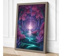 Enchanted Forest Clearing Canvas Wall Art Print 36x24 Inch (91 x 61 cm)