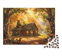 Enchanted Forest Cottage Hideaway Wooden Jigsaw Puzzle Waterproof 1000 Piece Puzzles for Adults Gifts Impossible Educational Games