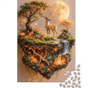 Enchanted Forest Island with Deer 1000-Piece Jigsaw Puzzle for Adults, 38x26cm/1000pcs, Screen-Free Leisure, Weekend Downtime And Year-Round Leisure