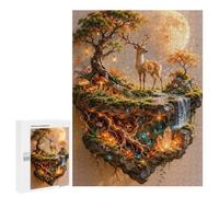 Enchanted Forest Island with Deer Adult Puzzle, 500 PCS, Relaxing Jigsaw Activity, A Satisfying Project for Experienced Puzzlers, for Puzzle Fans