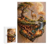 Enchanted Forest Island with Deer Family Jigsaw Puzzle, 300 PCS, for Adults And Families, Versatile Leisure for Adults Who Enjoy Jigsaws, at Home