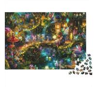 Enchanted Forest Jigsaw Puzzle for Adults 1000 Piece Jigsaw Puzzle Night Fairies Paper Relaxing Focus Home Gift 52x38cm/1000pcs