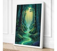Enchanted Forest Light Canvas Wall Art Print 18x12 Inch (46 x 30 cm)