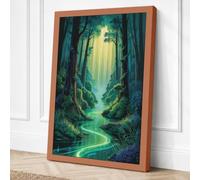 Enchanted Forest Light Canvas Wall Art Print 18x12 Inch (46 x 30 cm)