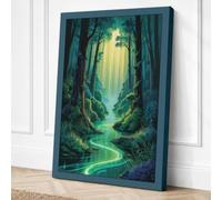 Enchanted Forest Light Canvas Wall Art Print 18x12 Inch (46 x 30 cm)