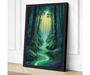 Enchanted Forest Light Canvas Wall Art Print 18x12 Inch (46 x 30 cm)