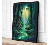Enchanted Forest Light Canvas Wall Art Print 24x16 Inch (61 x 41 cm)