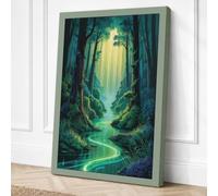 Enchanted Forest Light Canvas Wall Art Print 24x16 Inch (61 x 41 cm)