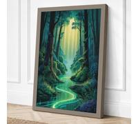 Enchanted Forest Light Canvas Wall Art Print 24x16 Inch (61 x 41 cm)