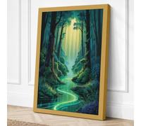 Enchanted Forest Light Canvas Wall Art Print 30x20 Inch (76 x 51 cm)