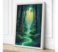 Enchanted Forest Light Canvas Wall Art Print 36x24 Inch (91 x 61 cm)