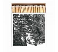 Enchanted Forest Long Matches, Luxury Giant Square Art Matchbox, White Tipped Coloured Large Matchsticks, Fireside Housewarming Gift Retro