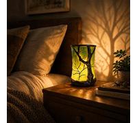 Enchanted Forest Nature-Inspired Ambient Lamp,Tree Lamp with Soft Warm LED Glow,Stained Glass Candle Light Style,Warm Night Light for Bedroom,Living Room,Desk & Home Decor Gift