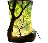 “Enchanted Forest” Nature-Inspired Ambient Lamp, Tree Silhouette Night Light, Leaf Glow Forest Lamp for Bedroom, Desk Decor, Cozy Mood Lighting Gift