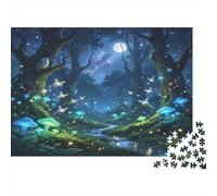 Enchanted Forest Night Scene 1000 Piece Jigsaw Puzzle Paper for Adults Relaxing Focus Home Decor Gift for Family 38x26cm/1000pcs
