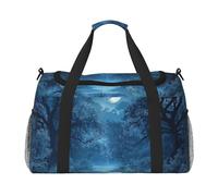 Enchanted Forest Night Sky with Moon Tree Waterproof Weekender Bags Duffel Bag Large Carry On Hand Luggage Bags Foldable Tote Bag for Travel Sports Gym Dance