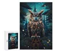 Enchanted Forest Owl -4: Relaxing Home Activity, 300 PCS Wooden Art Puzzle; for Couples, Friends And Family