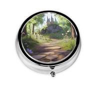 Enchanted Forest Path Unique Customized Pill Organizer - 7 Day AM PM Travel Pill Box with Full Print Design - Iron Plating Mini Medicine Organizer