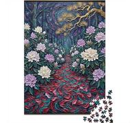 Enchanted Forest Path with Flowers 1000 Piece Jigsaw Puzzle for Adults, 38x26cm/1000pcs, White Cardboard, Gift Idea for Puzzle Lovers And Evening Downtime