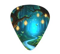 Enchanted Forest Pathway Guitar Picks Gift Set - 12 Smooth Durable Plectrums For Acoustic, Electric & Bass Guitar, Perfect Present For Guitar Lovers & Musicians