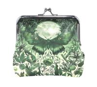 Enchanted Forest Pattern Lock Coin Purse, Microfiber Leather Vintage Clasp Change Pouch for Women, 4.52×4.13in