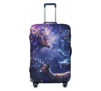 Enchanted Forest Stag Gathering Travel Luggage Covers - Elasticity Suitcase Covers Protector for Luggage 18-32 Inch