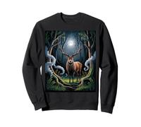 Enchanted Forest Stag Under Moonlight Sweatshirt