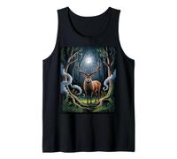 Enchanted Forest Stag Under Moonlight Tank Top
