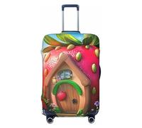 Enchanted Forest Strawberry Cottage Elastic Travel Luggage Cover Suitcase Protector, Print Suitcase Baggage Cover Anti-Scratch