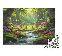 Enchanted Forest Stream 1000 Piece Jigsaw Puzzle Paper for Adults Magical Nature Scenery jigsaw puzzle for family Relaxing Focus Home Decor Gift 38x26cm/1000pcs