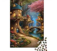 Enchanted Forest Treehouse 1000 Piece Jigsaw Puzzle for Adults paper puzzle Night Bridge relaxing family focus decoration 52x38cm/1000pcs