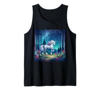 Enchanted Forest Unicorn Under a Starry Sky Tank Top