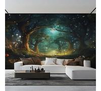 Enchanted Forest Wallpaper, Fantasy Ancient Trees Wall Mural for Living Room, Non-Woven Wall Paper for Bedroom 366X254cm, Photo Wallpaper Home Decor EL&D49
