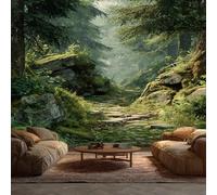 Enchanted Forest Wallpaper - Green Fantasy Nature Tree Wall Mural - Wall Murals for Living Room Bedroom - Photo Wallpaper & Home Decor Art - 350 x 256 cm A-7824