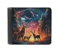 Enchanted Forest Whispers 3D Print Clutch Purse ID Window Coin Slots Note Section Soft Convenient Purse Youth Guys 11.7cm*9.5cm