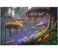 Enchanted Forest with Floating Islands 500 Piece Wooden Jigsaw Puzzle for Adults, Home Party Decoration Gift, 20.5x15 Inch