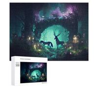 Enchanted Forest with Mystical Creatures - Wooden Art Puzzle, 500 PCS, Mindful Gift for Adults, for Mindful Indoor Entertainment