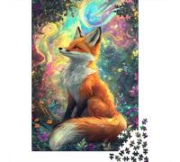 Enchanted Fox in Starlight -1 1000-Piece Puzzle for Adults, 70x50cm/1000pcs; for Calm Hands-on Time after Work; White Cardboard with A Clean Surface
