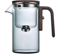 Enchanted Glass Teapot with Infuser 2-in-1 Magical Press Control Tea Pot with Wooden Handle for Loose Tea, Witchcraft Design Grey 520ML-KongWLing