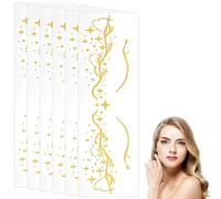 Enchanted Gold Glitter Eye & Face Decals - Temporary Metallic Fairy Dust & Vine Stickers for Fantasy Makeup, Cosplay, Festivals & Special Events