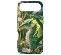 Enchanted Green Dragon Daisy Field Mythical Creature Fantasy Case for iPhone Air