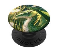 Enchanted Green Dragon Daisy Field Mythical Creature Fantasy PopSockets Adhesive PopGrip