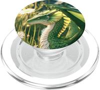 Enchanted Green Dragon Daisy Field Mythical Creature Fantasy PopSockets PopGrip for MagSafe