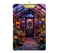 Enchanted Greenhouse Halloween Clipboard Plastic Acrylic Cute for Classroom Medical Trainers, Size 9 x 12